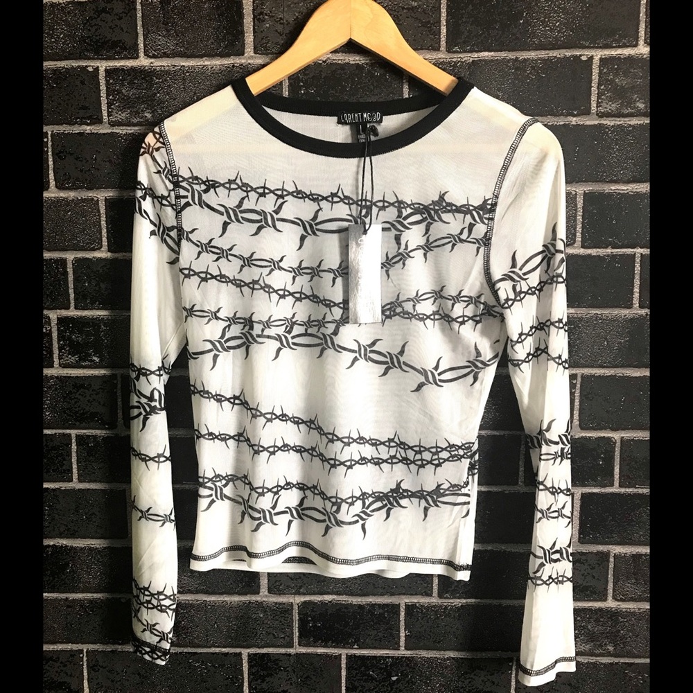 Mesh barbed wire long sleeve